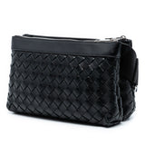 Leather Intrecciato Duo Crossbody Black - Lab Luxury Resale