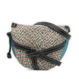 Small Raffia and Calfskin Gate Crossbody Blue - Lab Luxury Resale