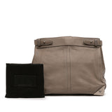 Leather Fold Over Trunk Adele Clutch Brown - Lab Luxury Resale