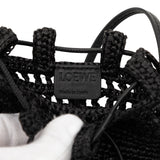 Paula Ibiza Raffia Drawstring Pocket Crossbody Black - Lab Luxury Resale