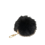 Fox Fur Fuzzy Bubble Bag Charm Black - Lab Luxury Resale