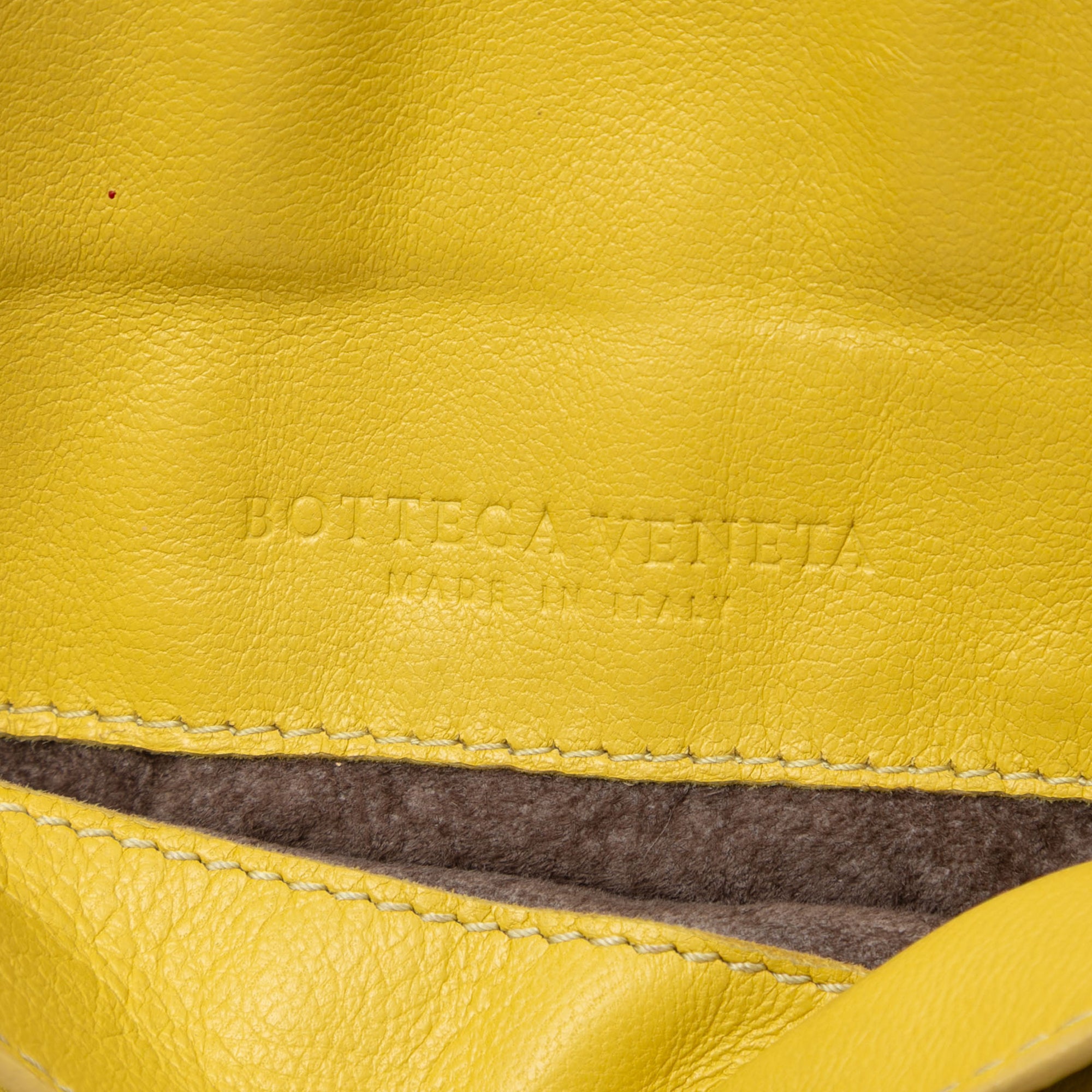 Mini Nappa Intrecciato Expandable Chain Flap Crossbody Yellow - Lab Luxury Resale