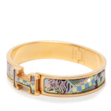 Narrow Enamel Lanternes Ballons et Cocardes Clic H Bracelet PM Blue - Lab Luxury Resale