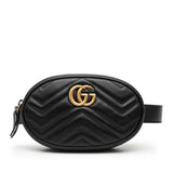 GG Marmont Matelasse Leather Belt Bag Black - Lab Luxury Resale