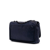 Large Quilted Calfskin Natural Beauty Split Pocket Flap Blue - Lab Luxury Resale
