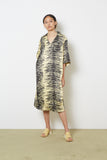 Ganni Yellow and Black Crinkle Dress Size XS