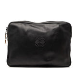 Leather Anagram Clutch Black - Lab Luxury Resale