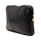 Leather Anagram Clutch Black - Lab Luxury Resale