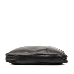Black LOEWE Leather Anagram Clutch bag with sleek design and polished finish, perfect for elegant evening or formal occasions.