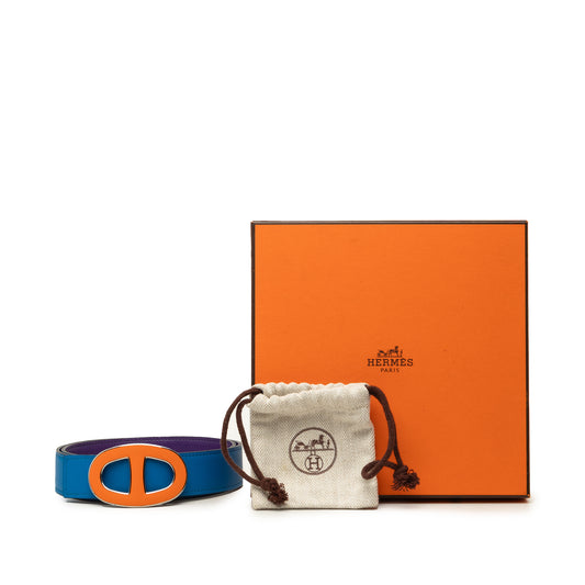 Swift and Epsom Chain de Ancre Reversible Belt Blue - Lab Luxury Resale