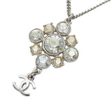 CC Silver Plated Crystal Cluster Pendant Necklace Silver - Lab Luxury Resale