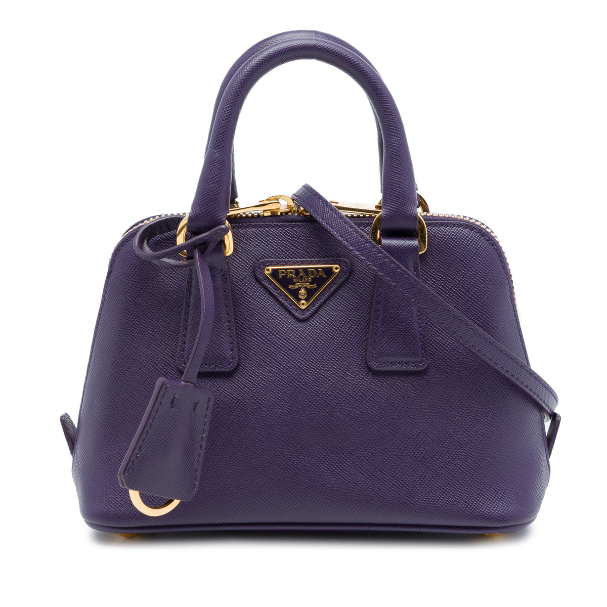 Mini Saffiano Lux Promenade Satchel Purple - Lab Luxury Resale