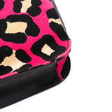 Leopard Print Canvas Shoulder Bag Pink - Lab Luxury Resale