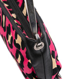 Leopard Print Canvas Shoulder Bag Pink - Lab Luxury Resale