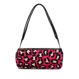 Leopard Print Canvas Shoulder Bag Pink - Lab Luxury Resale