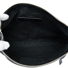 Lambskin Motocross Classic Clip Clutch M Black - Lab Luxury Resale