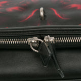 Leather Tulips Print Fold Clutch Black - Lab Luxury Resale