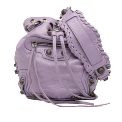 Lambskin Le Cagole Bucket Bag XS Purple - Lab Luxury Resale