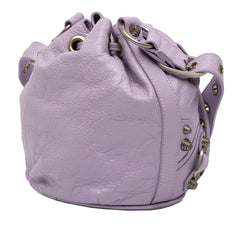 Lambskin Le Cagole Bucket Bag XS Purple - Lab Luxury Resale