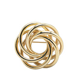 14K Yellow Gold Twist Spiral Knot Brooch Gold - Lab Luxury Resale