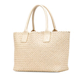 Small Lambskin Intreccio Cabat Tote Brown - Lab Luxury Resale