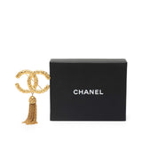 Gold Plated CC Logo Tassel Lava Fringe Brooch Gold - Lab Luxury Resale