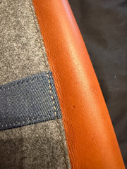 Monte & Coe Italian Wool Tote in Grey & Cognac NEW