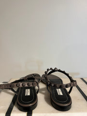 Balenciaga Arena sandals in size 35.5, featuring a sleek design with the brand's signature style, displayed on a plain background.