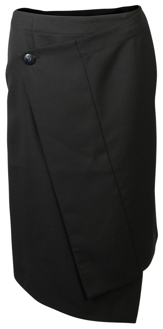 Acne black hoist skirt in size 38/6, asymmetrical design, lightweight fabric, and stylish silhouette displayed in the image.
