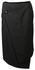 Acne black hoist skirt in size 38/6, asymmetrical design, lightweight fabric, and stylish silhouette displayed in the image.