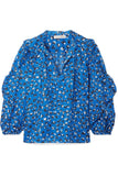 ULLA JOHNSON Blue Floral Lillian Blouse Size 2 - LAB