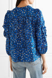 ULLA JOHNSON Blue Floral Lillian Blouse Size 2 - LAB