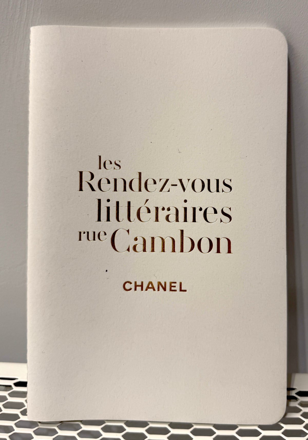 Chanel lined notebook with elegant cover, ideal for home use, featuring classic Chanel branding and sophisticated design.
