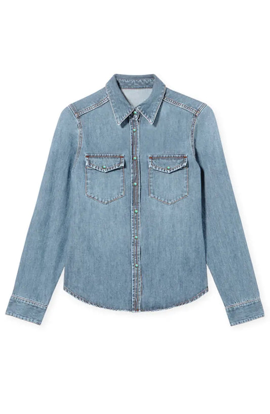 Fortela Brigitte Denim Shirt - Size IT44 US8