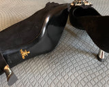 Prada Black Suede kitten with jewel Size 36*