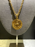 Pre-Owned Chanel Rare Vintage gold plated zodiac Sagittarius medallion 1984 collection - LAB