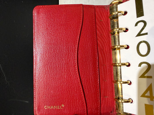 Pre-Owned Chanel Vintage Red Leather Agenda