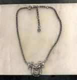 Sherman VINTAGE 1950S RHINESTONE NECKLACE (signed) CLEAR