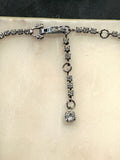 Sherman VINTAGE 1950S RHINESTONE NECKLACE (signed) CLEAR