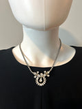 Sherman VINTAGE 1950S RHINESTONE NECKLACE (signed) CLEAR