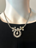 Sherman VINTAGE 1950S RHINESTONE NECKLACE (signed) CLEAR