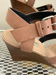 Balenciaga tan strappy sandals size 38 with multiple thin straps and open toe design, stylish and fashionable footwear.