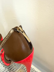 Dior Ibiza sandal size 37, stylish shoes with intricate strap design and neutral color, displayed on a plain background.
