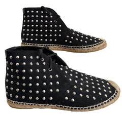 Yves Saint Laurent Espadrille Stud Boot in size 37.5, stylish ankle boots with stud details and espadrille-inspired sole.