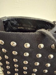 Yves Saint Laurent studded espadrille boot in size 37.5, featuring a stylish design with studs and a comfortable sole.