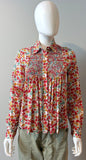 Loretta Caponi Floral Blouse Size Small