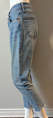Re/Done Originals classic stone wash jeans with button fly, size 27, showcasing the denim fabric and vintage-inspired style.