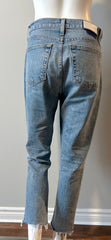 Re/Done Originals classic stone wash denim jeans with button fly, size 27, displayed flat showing front detail and fit.
