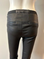 Helmut Lang lamb leather pants in size 2, featuring a sleek fit with a classic black finish, perfect for stylish outfit pairing.