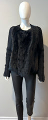 Helmut Lang lamb leather pants in size 2, black with sleek fitting, displayed on a mannequin.